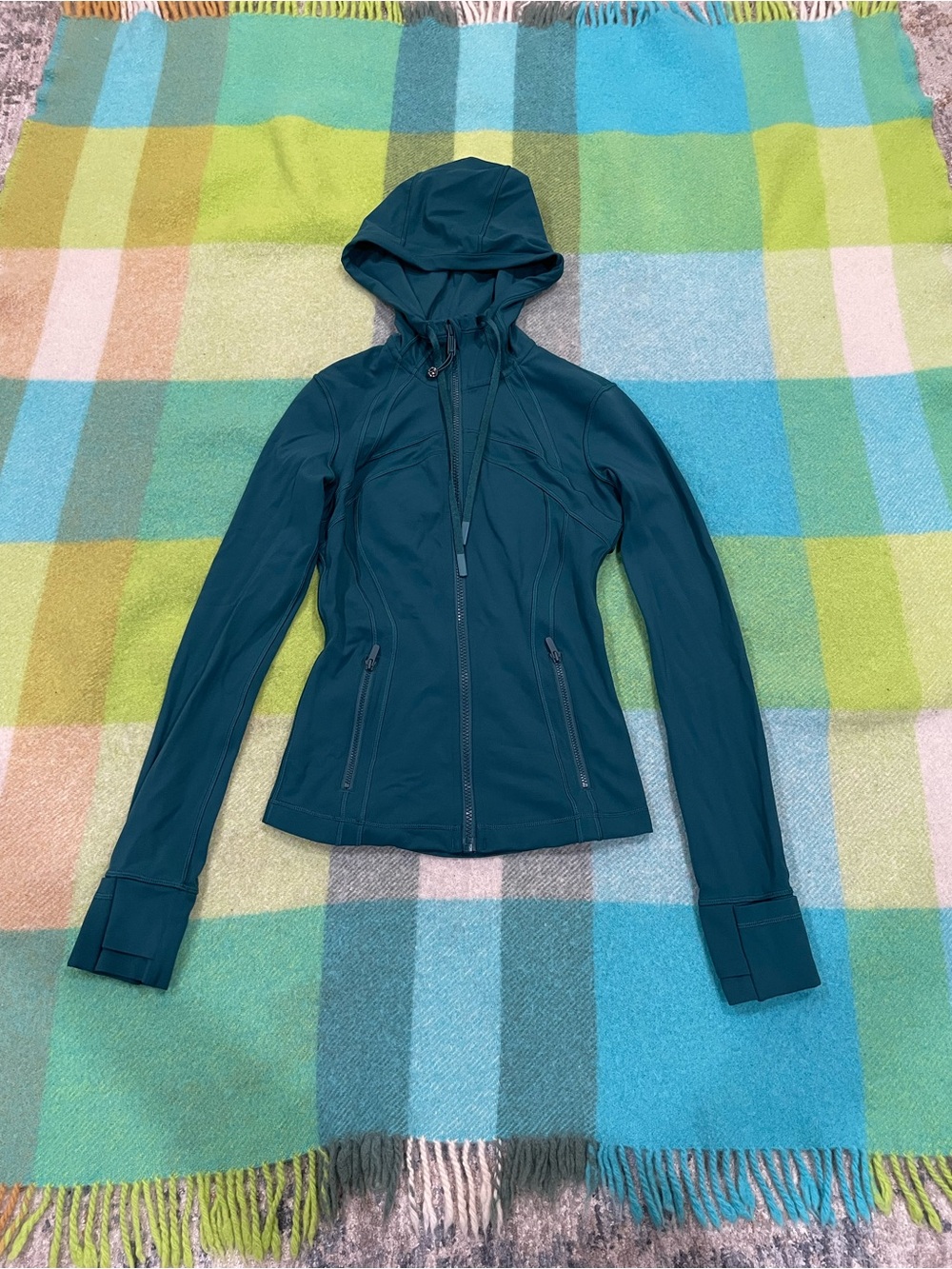Lululemon Define Hooded Full Zip Lightweight Jacket Nulu Storm Teal Women